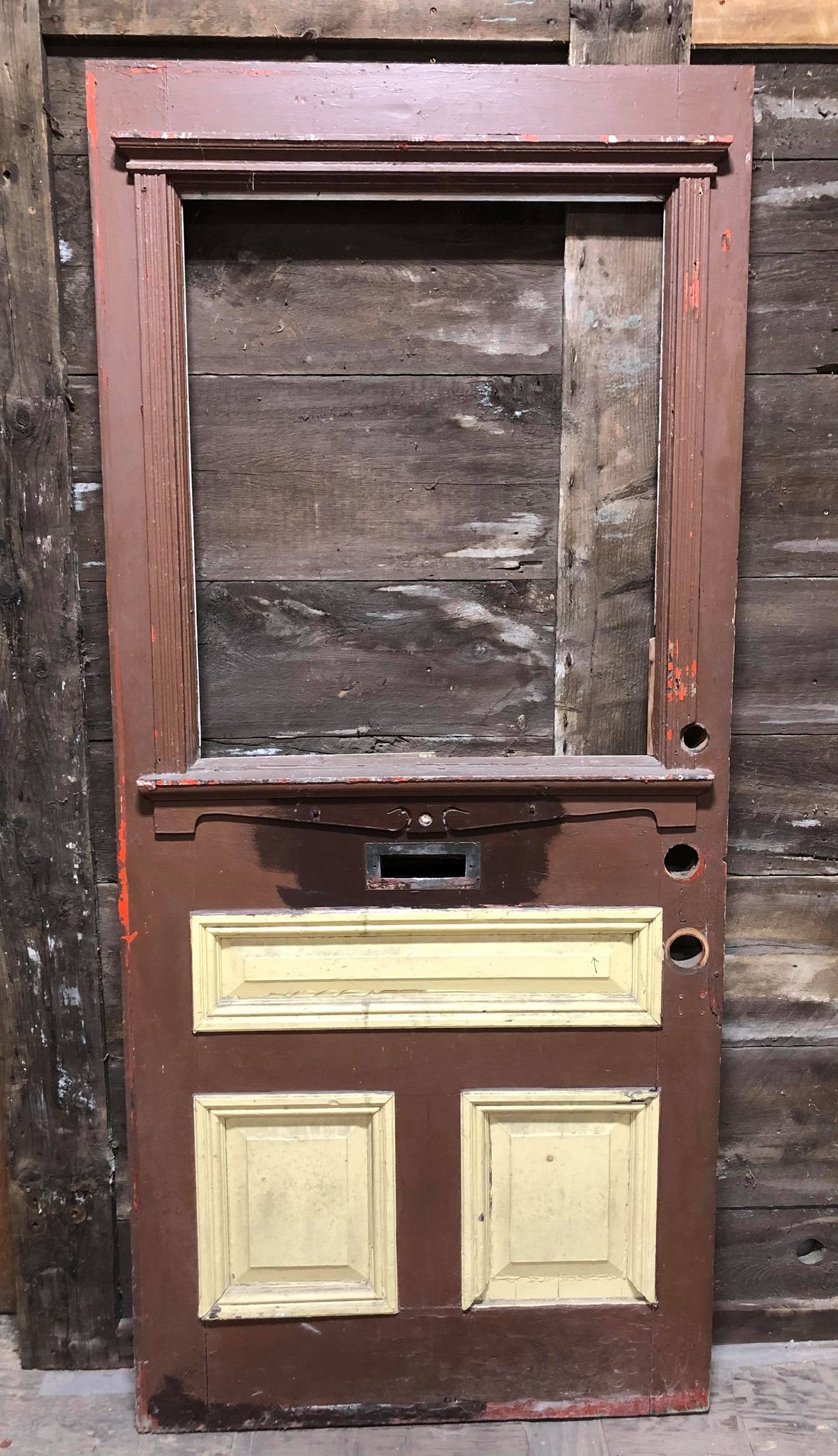 Antique glazed entry door