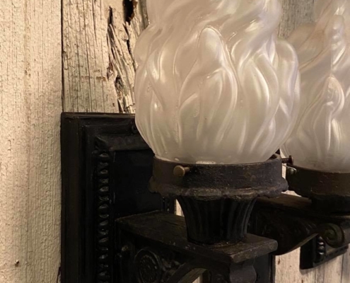 Antique Cast Iron Exterior Wall Sconce