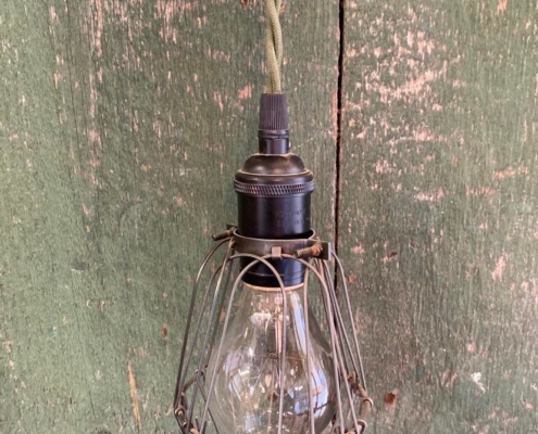 Repurposed Wire Cage Light