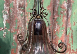 Vintage French Twisted Iron Pendant