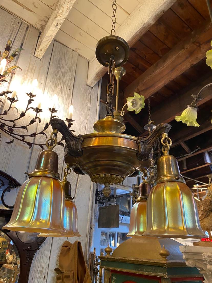 antique pan chandelier