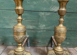 Pair of Brass Victorian Andirons