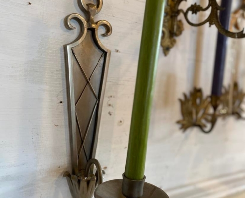 Vintage Nickel Plated Candle Sconce