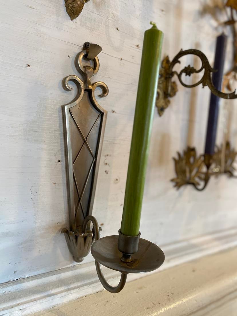 Brass-plated Candle Sconce - Long –