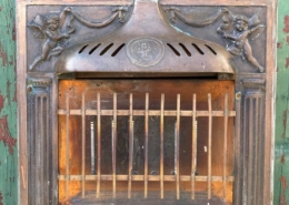 Antique Arts Crafts Cast Iron Picket Fence Fire Place Fender