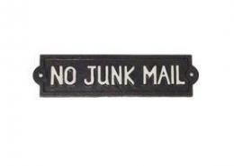 Cast iron no junk mail sign