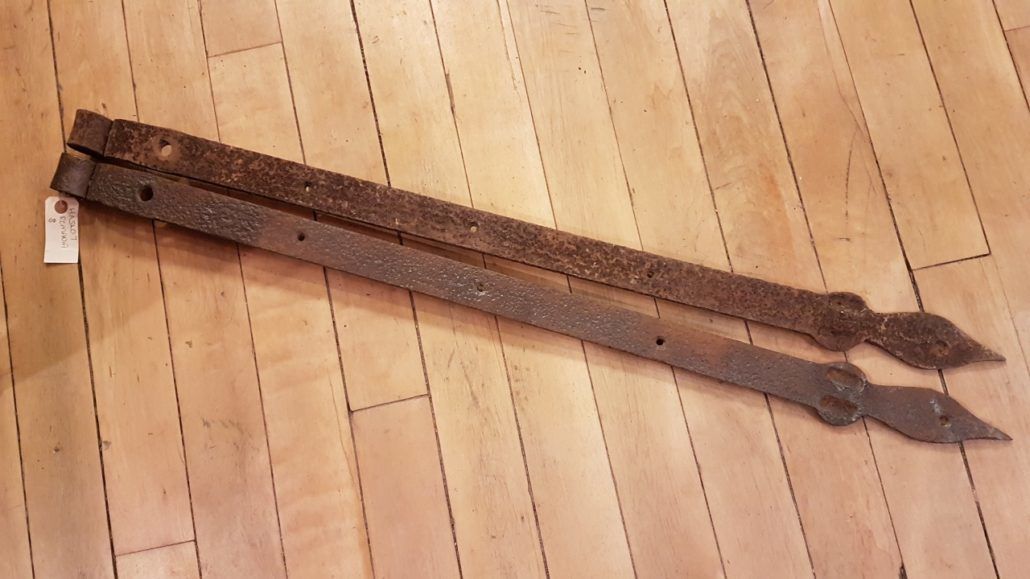 Antique iron strap hinges