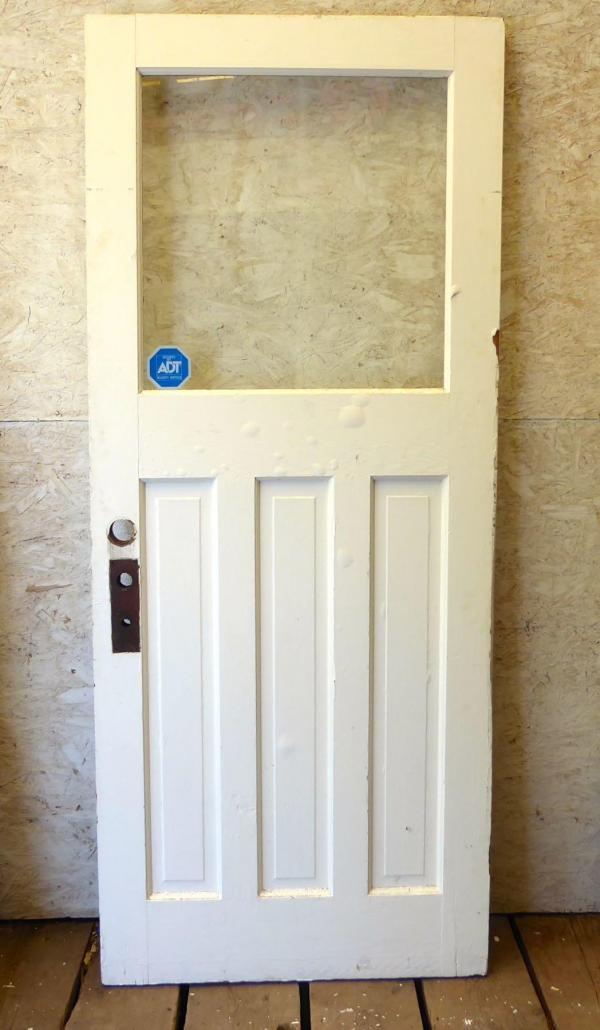 Antique single glazed cedar utility door