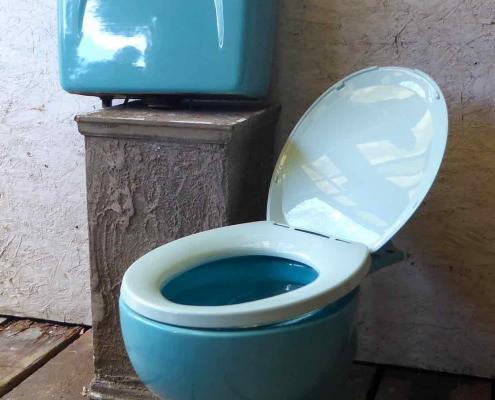 Rare vintage aqua marine toilet