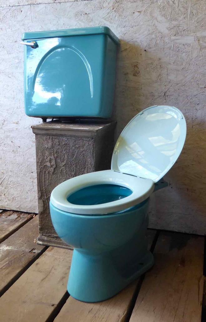 Rare vintage aqua marine toilet