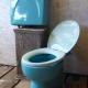 Rare vintage aqua marine toilet