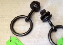 Original antique iron hitch rings, from CNE