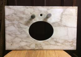 Vintage rectangular marble top with oval sink hole