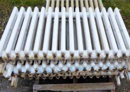 Three vintage sixteen fin cast iron radiators – not pressure tested, but no visible cracks or splits.