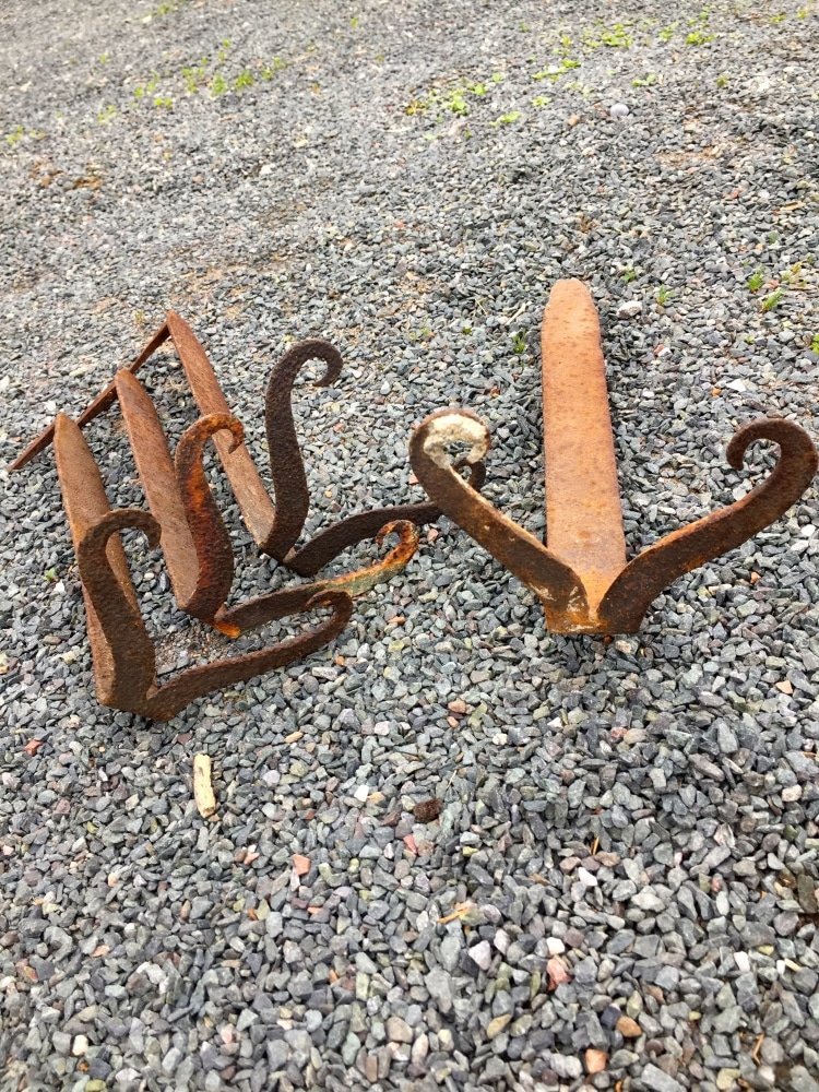Early hand wrought iron snow catchers