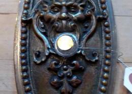Antique heavy bronze doorbell escutcheon from Santa Fe, New Mexico