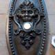Antique heavy bronze doorbell escutcheon from Santa Fe, New Mexico