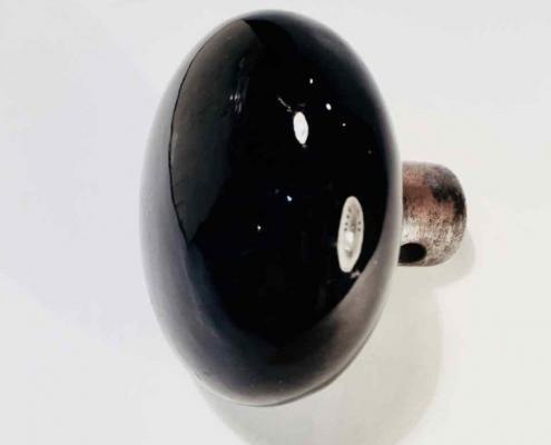 Antique Black Porcelain Doorknob