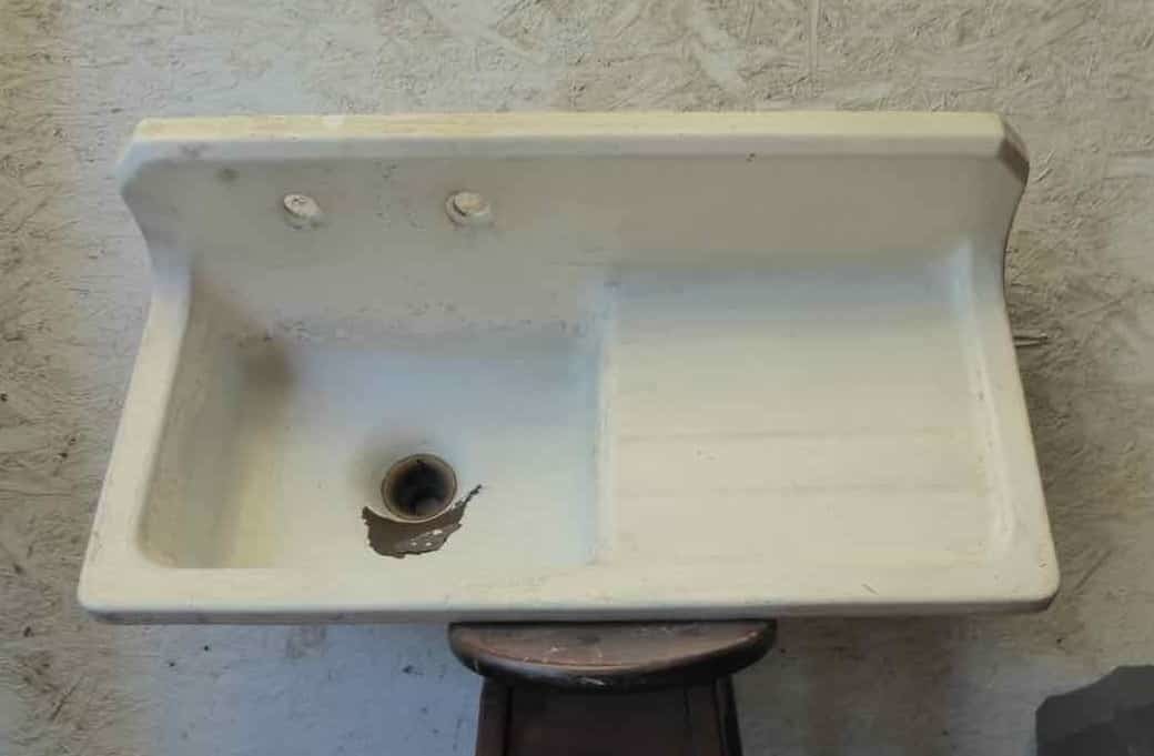 Antique Cast Iron Porcelain Kitchen Sink - Antique Poster