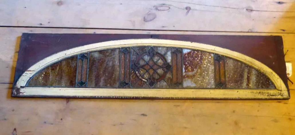 Ic0803 Large Antique Railcar Stained Glass Window Legacy Vintage Building Materials Antiques