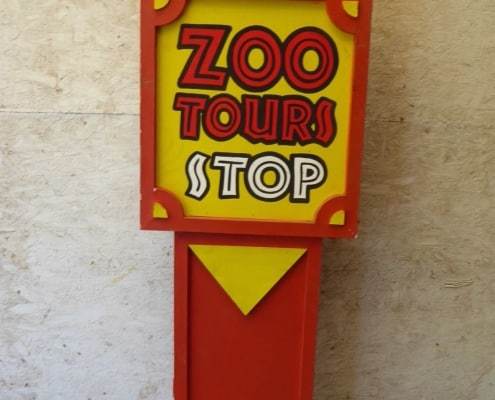 Vintage "Zoo Tours" wood sign