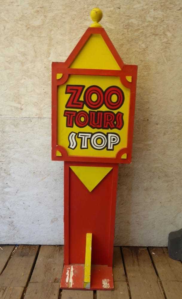 Vintage "Zoo Tours" wood sign