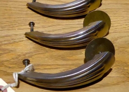 Rare vintage Art Deco cupboard or drawer pulls from the Mid-Century period. 
