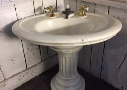 Old Antique oval porcelain sink