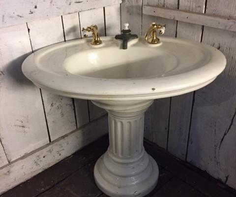 Old Antique oval porcelain sink