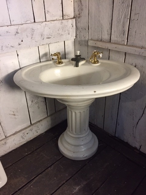 Old Antique oval porcelain sink