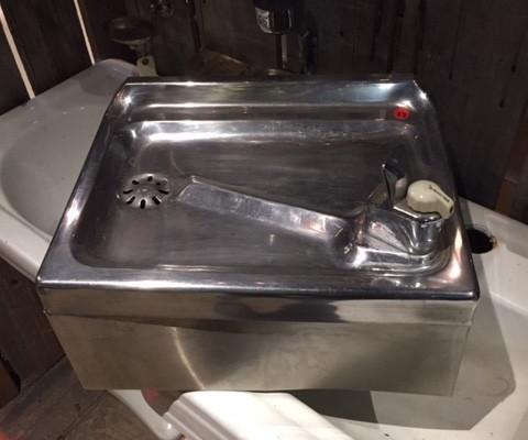 Old vintage stainless steel water fountain