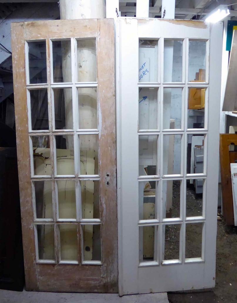 Icic1292 Pair Of Antique Glazed Interior French Doors 58 1 2 X 79 3 4 Inches Overall