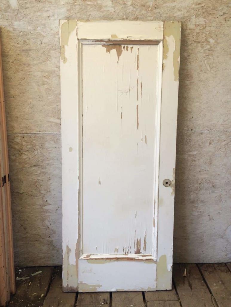 Old single solid interior antique wood door