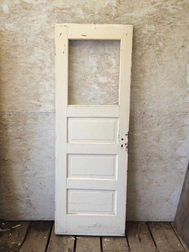 Ic1309 Antique Single Glazed Exterior Three Panel Door 27 75 X 80 Inches