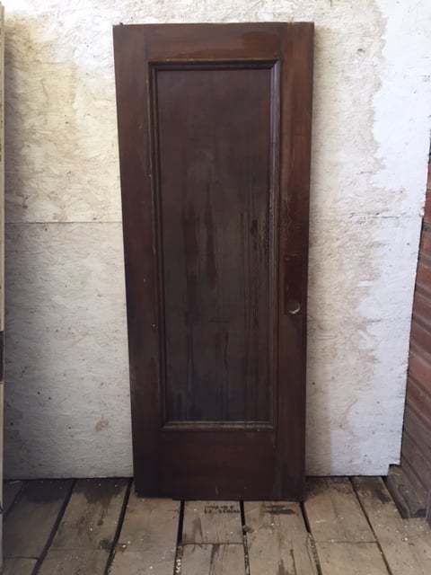 Solid interior single antique door