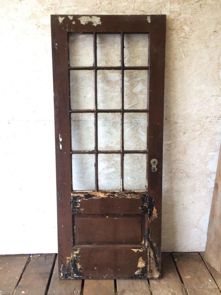 Ic1325 Antique Interior Single Glazed Exterior Door 32 X 75 625 Inches