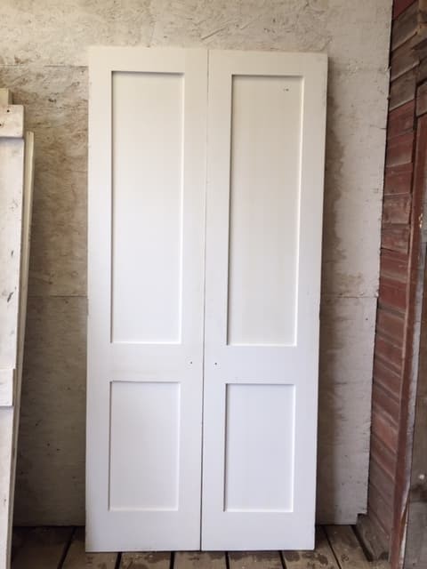 Ic1384 Pair Of Antique Solid Double Doors 22 X 94 5 Inches