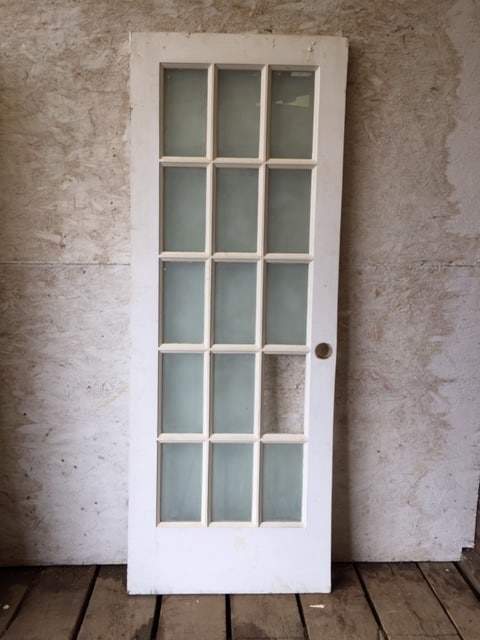 Single glazed French antique interior door