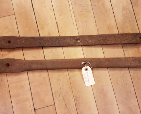 Two antique strap door hinges