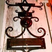 Original door knocker and mail slot set