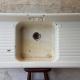 Salvaged double drain antique kitchen sink