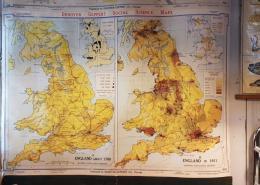 Large antique social science maps