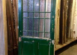 Single Door with multiple glass panes and two panels.