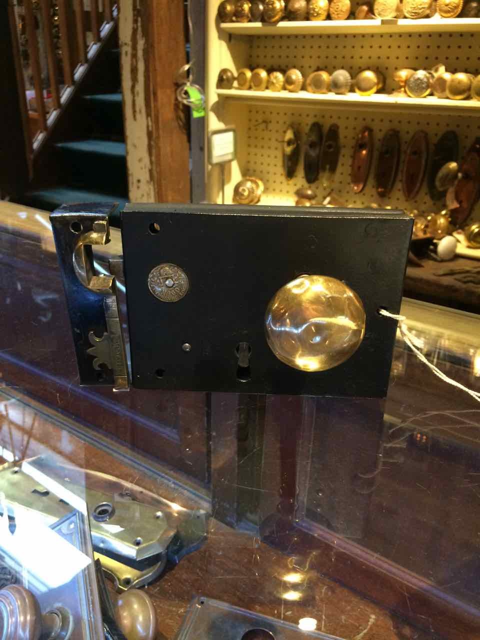 Antique carpenter lock set for left hung door