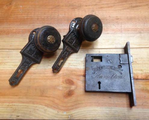 Antique Victorian Passage Set And Gravity Lock